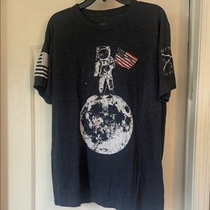Grunt Style Black Tee with Astronaut and Flag